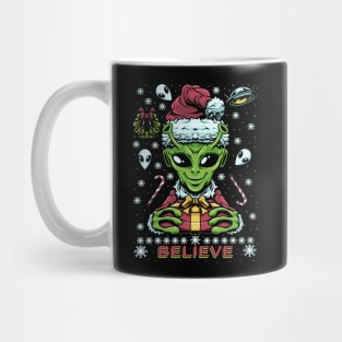 Alien Believe Christmas Mug